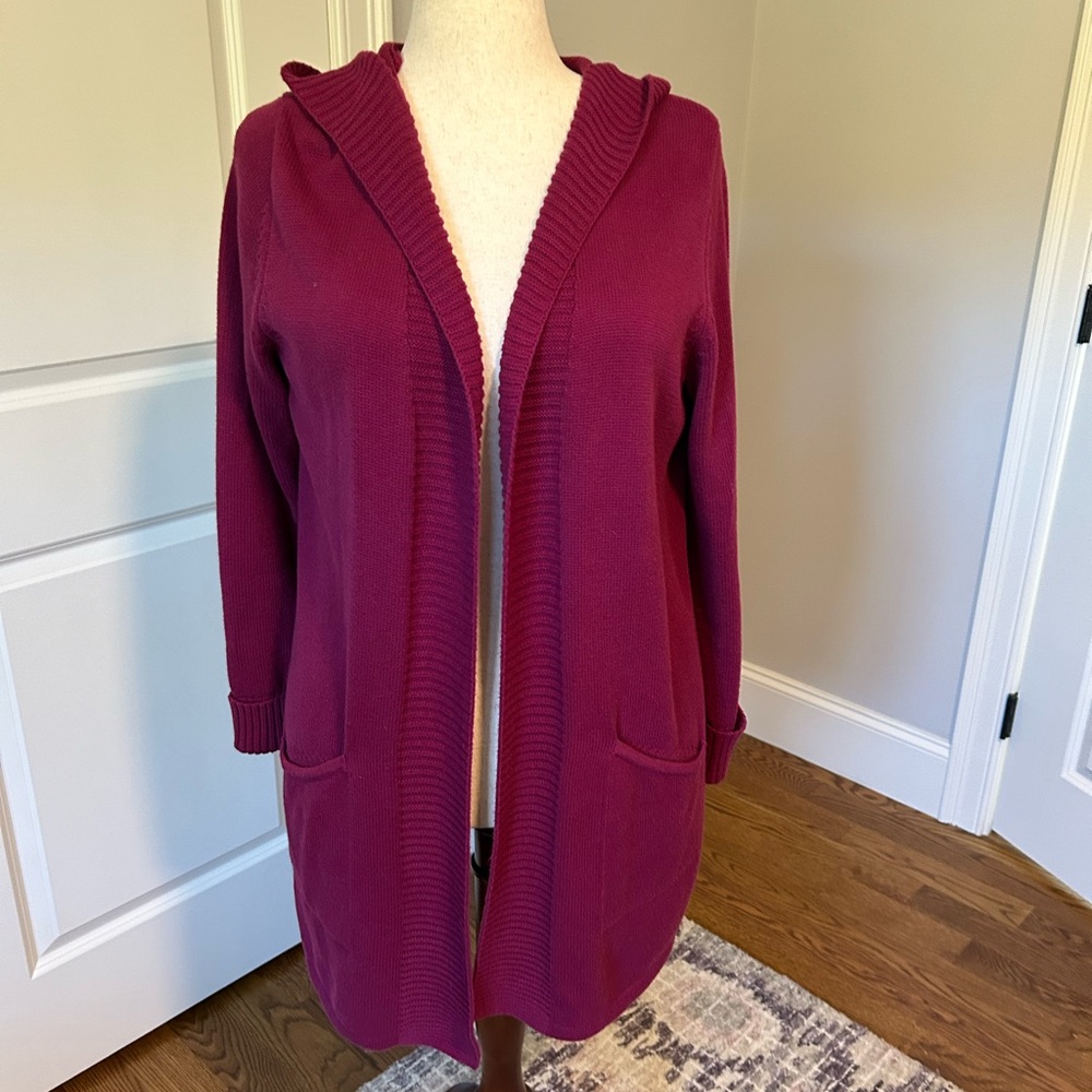 Hooded long sweater